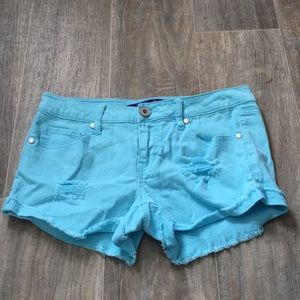 light blue shorts